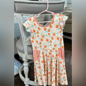 Shrimp and Grits kids girls orange dress